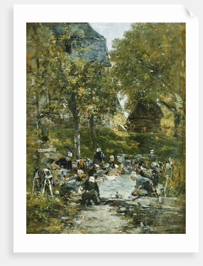 Washers on the Bank of the River; Laveuses au Bord de la Riviere, c.1877-1881 by Eugene Louis Boudin