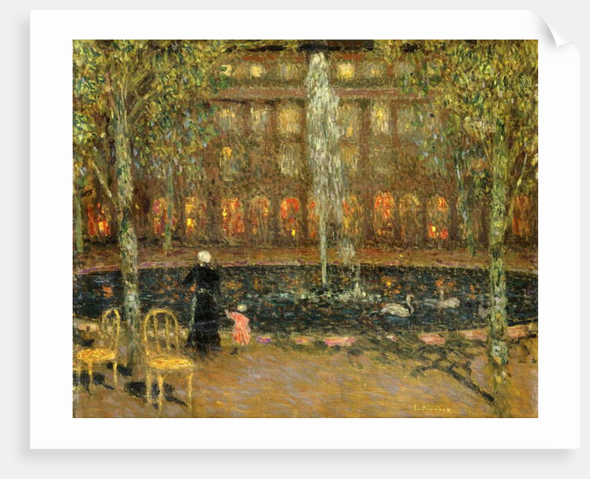 The Pond at the Palais Royal; Le Bassin au Palais Royal by Henri Eugene Augustin Le Sidaner