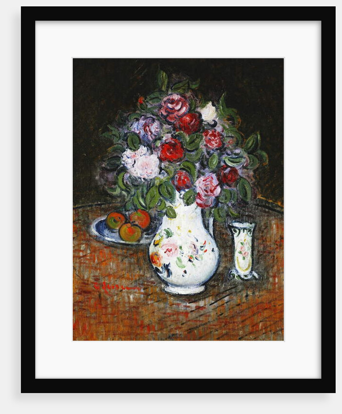 Vase of Flowers and Bowl of Fruit; Vase de Fleurs et Bol de Fruits, by Gustave Loiseau