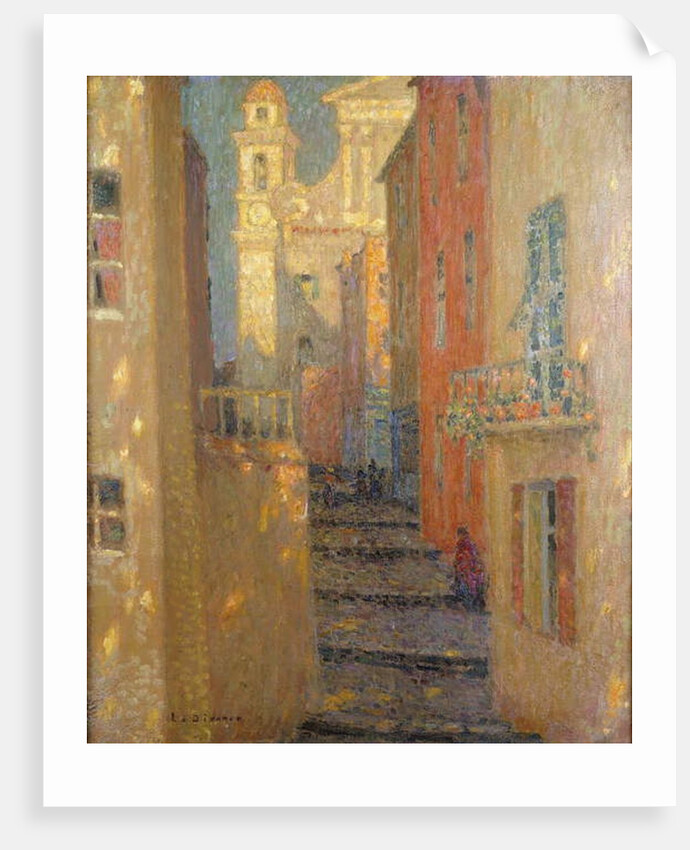 La Rue de L'Eglise by Henri Eugene Augustin Le Sidaner