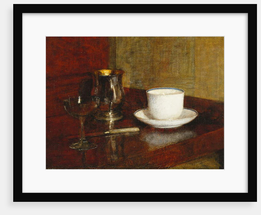 Still Life with a Glass Cup; Nature Morte au Verre et Tasse, 1961 by Ignace Henri Jean Fantin-Latour