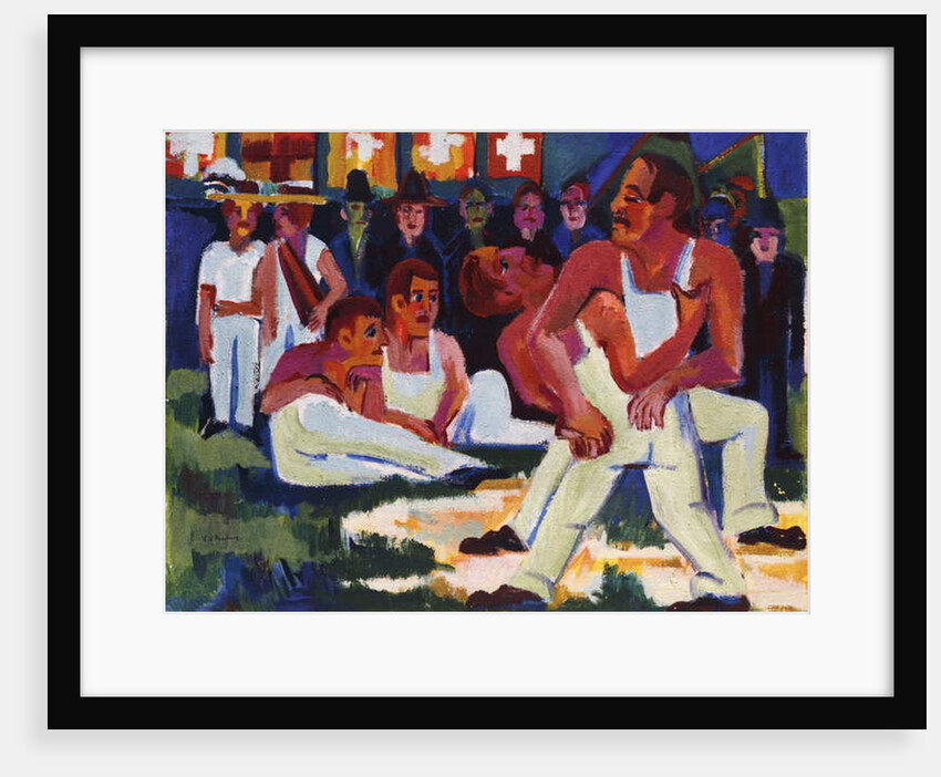 Wrestler; by Ernst Ludwig Kirchner