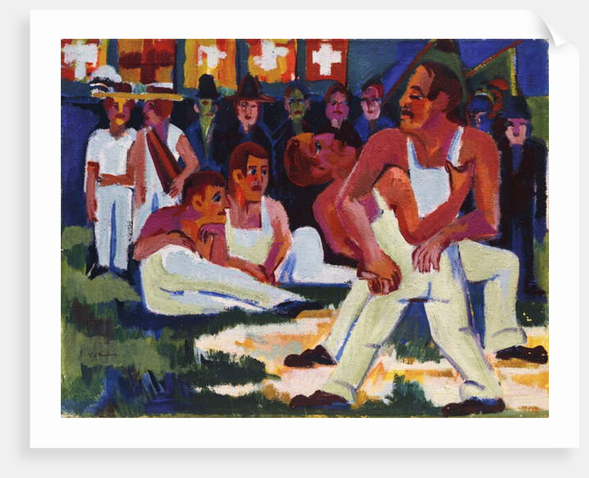 Wrestler; by Ernst Ludwig Kirchner