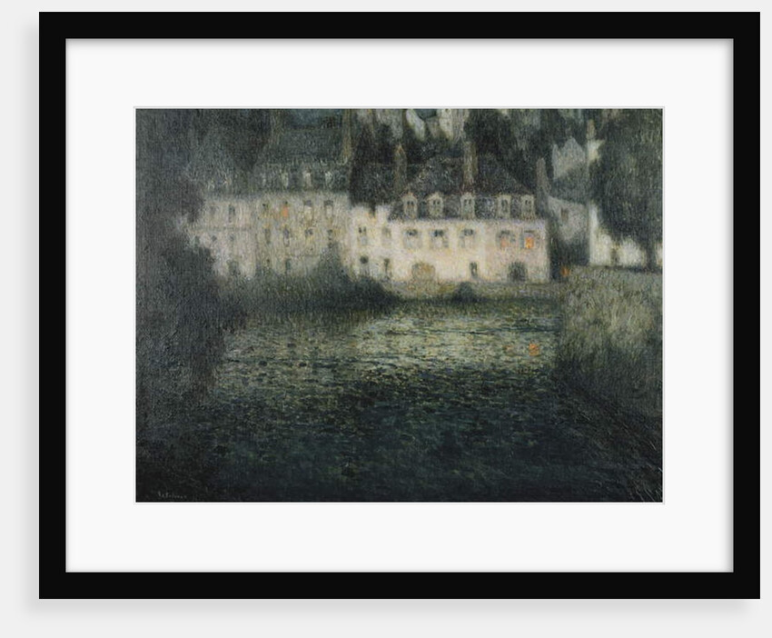 House on the River in the Moonlight; Maison sur la Riviere au Clair de Lune, Quimperle, 1920 by Henri Eugene Augustin Le Sidaner