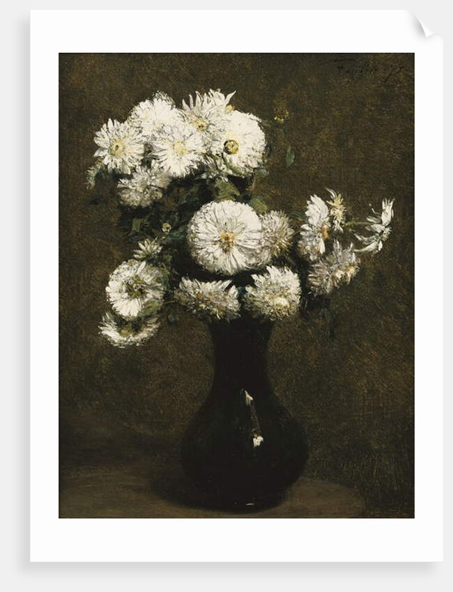 Chrysanthemums; Chrysanthemes, 1871 by Ignace Henri Jean Fantin-Latour