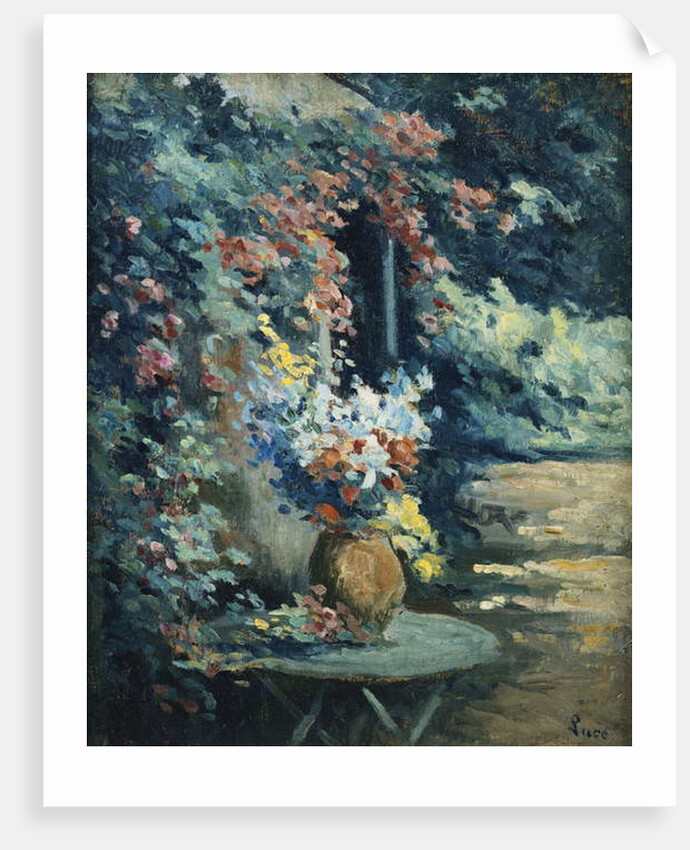 Flowers in a Landscape; Bouquet de Fleurs dans un Paysage by Maximilien Luce