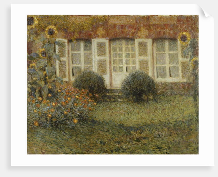 Pavilion House with Sunflowers; Le Pavillon aux Tournesols by Henri Eugene Augustin Le Sidaner