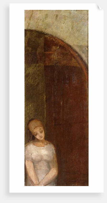 Young Woman Beneath an Arch; Jeune Femme Sous Une Arche, c.1886 by Odilon Redon