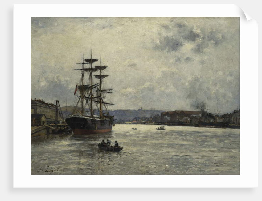 The Port of Caen; Le Port de Caen by Stanislas Victor Edouard Lepine