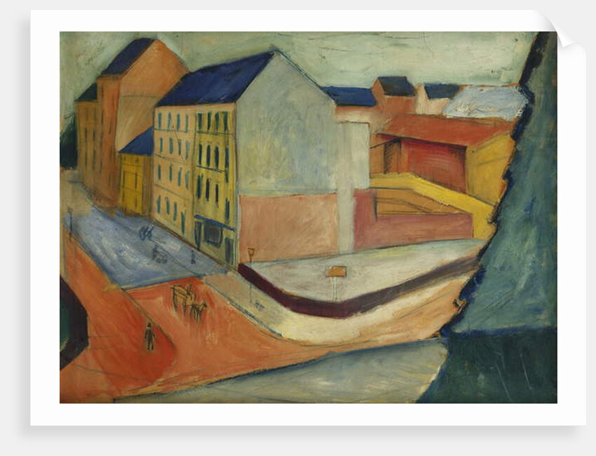 Unsere Strasse mit Reitbahn, Bonn, 1913 by August Macke