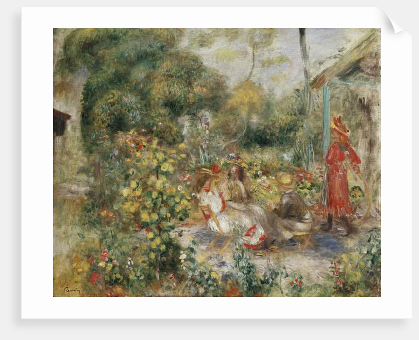 Girls in a Garden in Montmartre; Fillettes dans un Jardin a Montmartre, c.1893-5 by Pierre Auguste Renoir