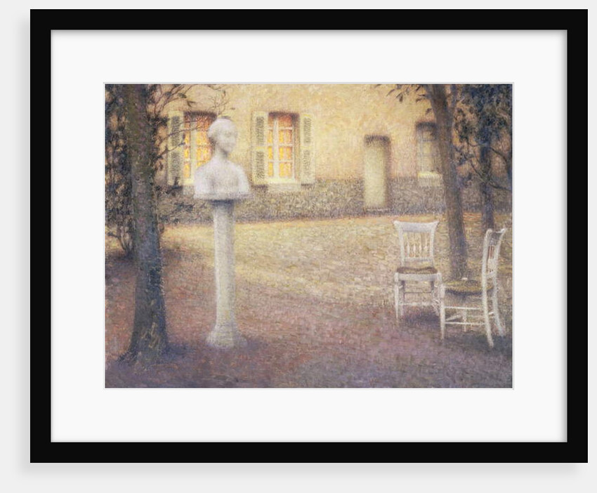 The Bust in the Garden at Twilight by Henri Eugene Augustin Le Sidaner