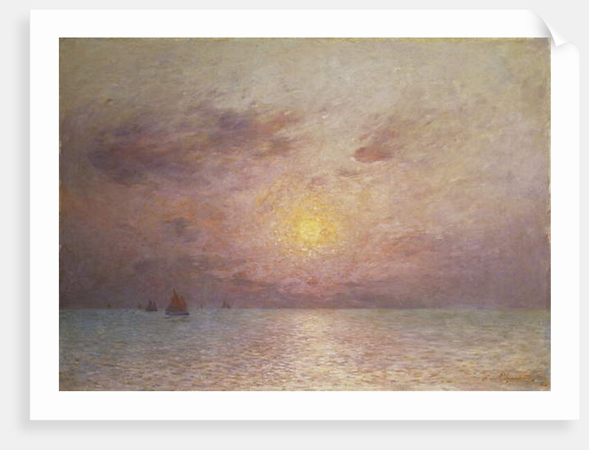 Sailing on the Sea, Evening; Voiliers sur la Mer, Le Soir by Fernand Loyen du Puigaudeau