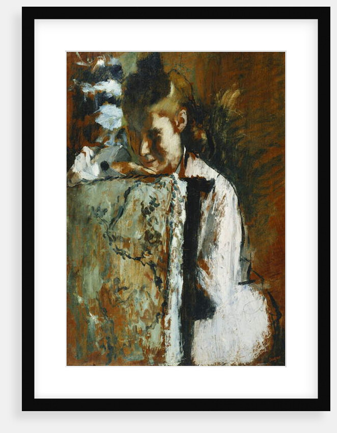 Young Girl Sitting Leaning Against the Back of a Chair; Jeune Fille Assise Appuyee au Dossier d'un Fauteuil, c.1889 by Edgar Degas