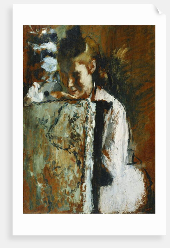 Young Girl Sitting Leaning Against the Back of a Chair; Jeune Fille Assise Appuyee au Dossier d'un Fauteuil, c.1889 by Edgar Degas