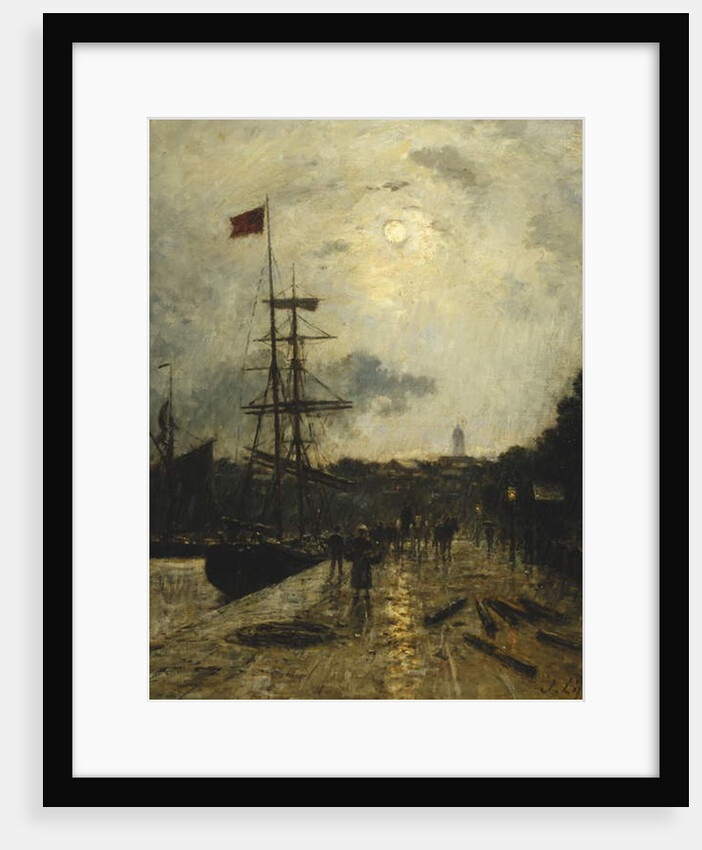Quay at Caen; Quai a Caen by Stanislas Victor Edouard Lepine