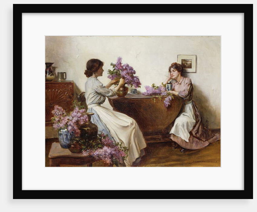 Arranging the Lilac, 1906 by Albert Chevallier Tayler