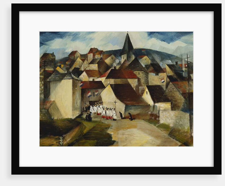 A Village Procession, France, c.1923 by Christopher Richard Wynne Nevinson