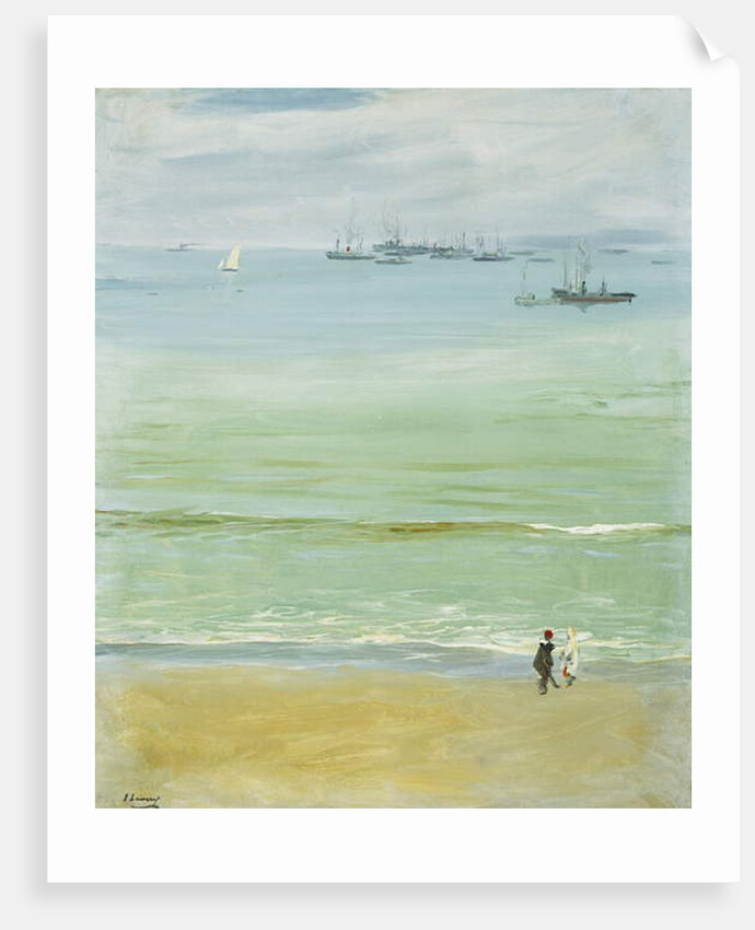 A Young Woman Pushing a Baby in a Pram by John Lavery