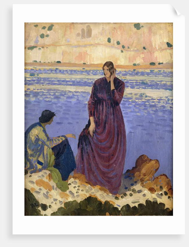 Two Women on Rocks by the Sea by Derwent Lees
