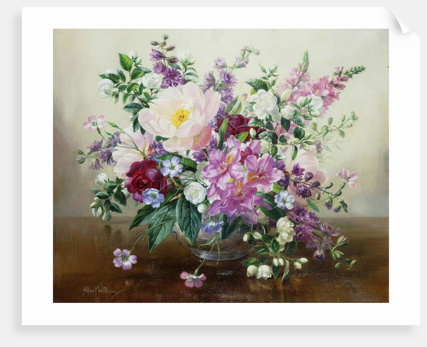 Flowers in a Glass Vase by Albert Williams