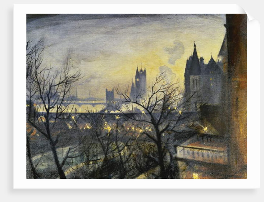 London Twilight from the Adelphi, by Christopher Richard Wynne Nevinson