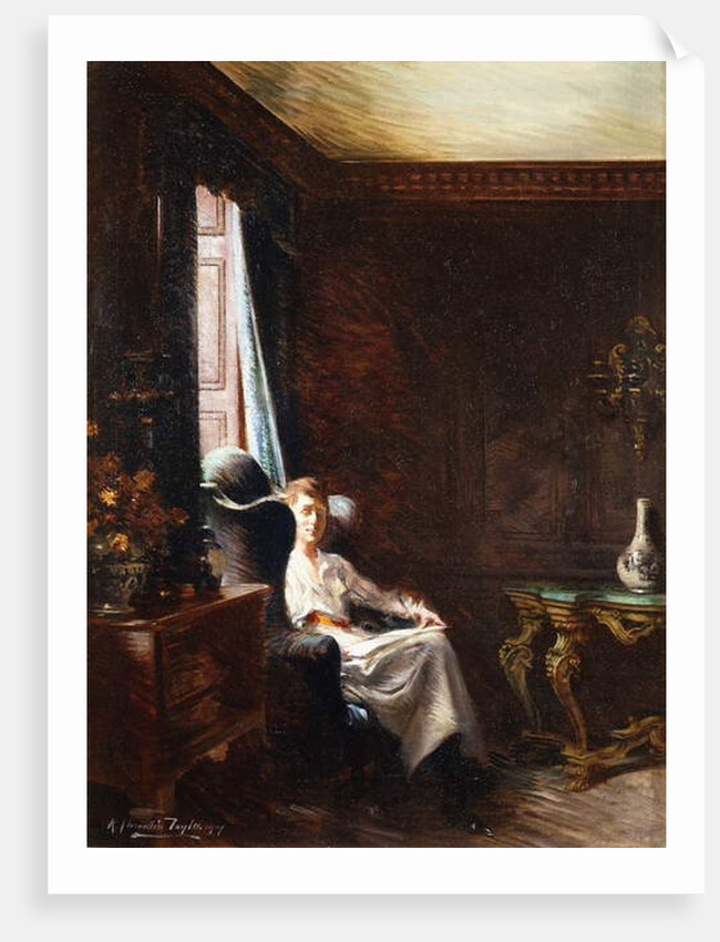 Reading by the Window, 1919 by Albert Chevallier Tayler