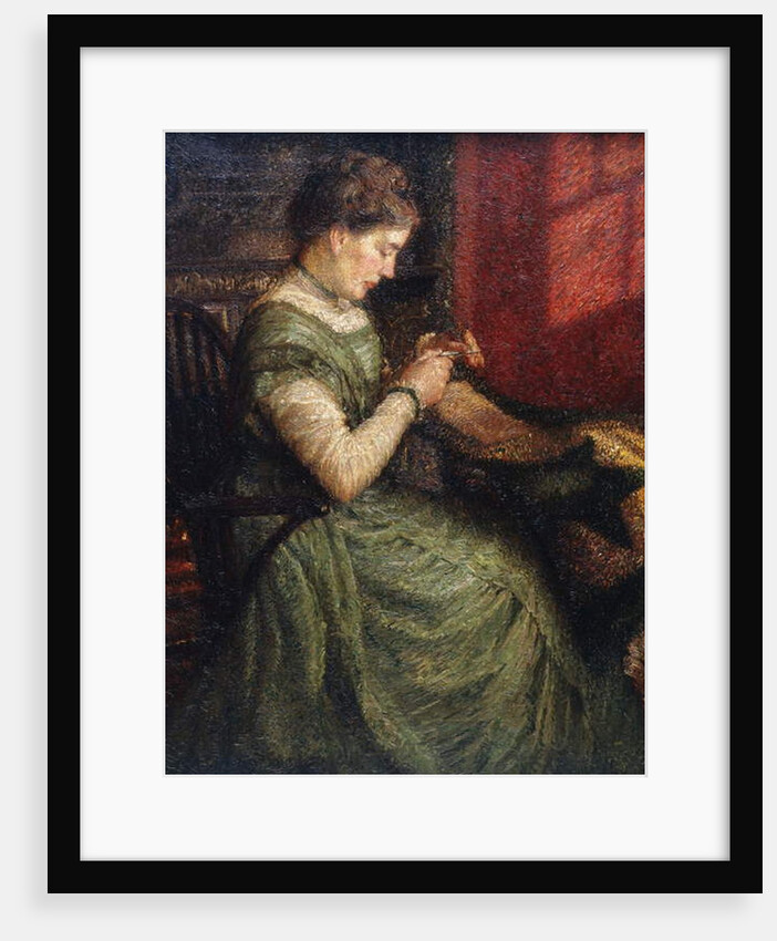 Portrait of a Lady Seated in an Armchair Sewing, 1910 by Charles A. Sheehan