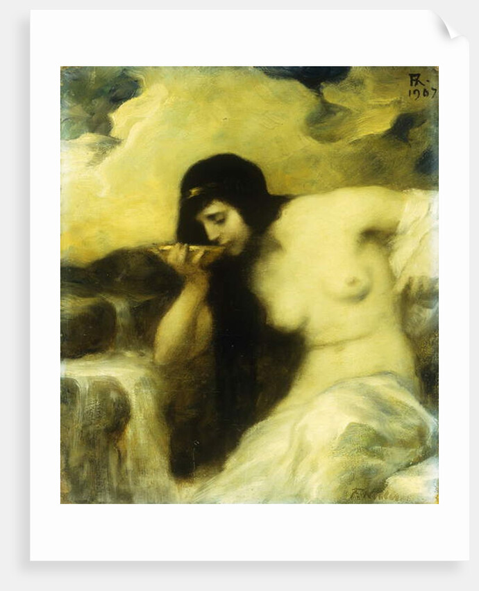 A Nymph Drinking at a Spring, 1907 by Ferdinand Keller