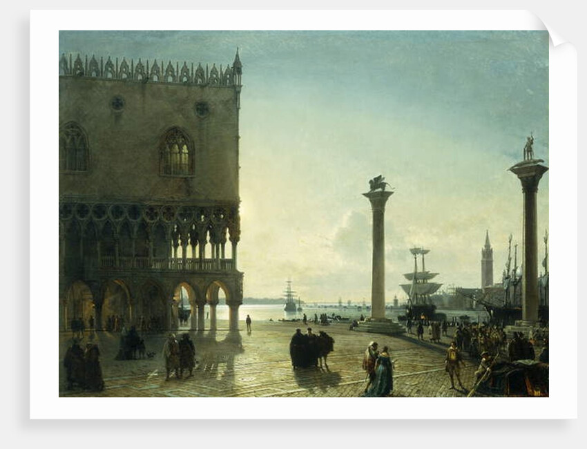 Piazza San Marco at Night by Friedrich Nerly