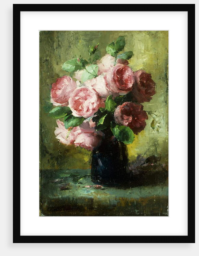 Pink Roses in a Vase by Frans Mortelmans