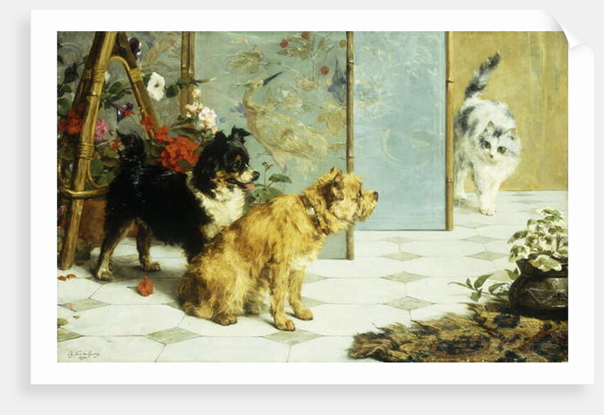 Playful Friends, 1892 by Charles van den Eycken