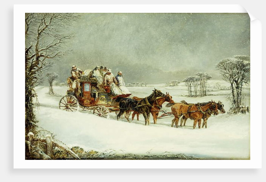 The York to London Royal Mail on the Open Road in Winter, by Henry Thomas Alken