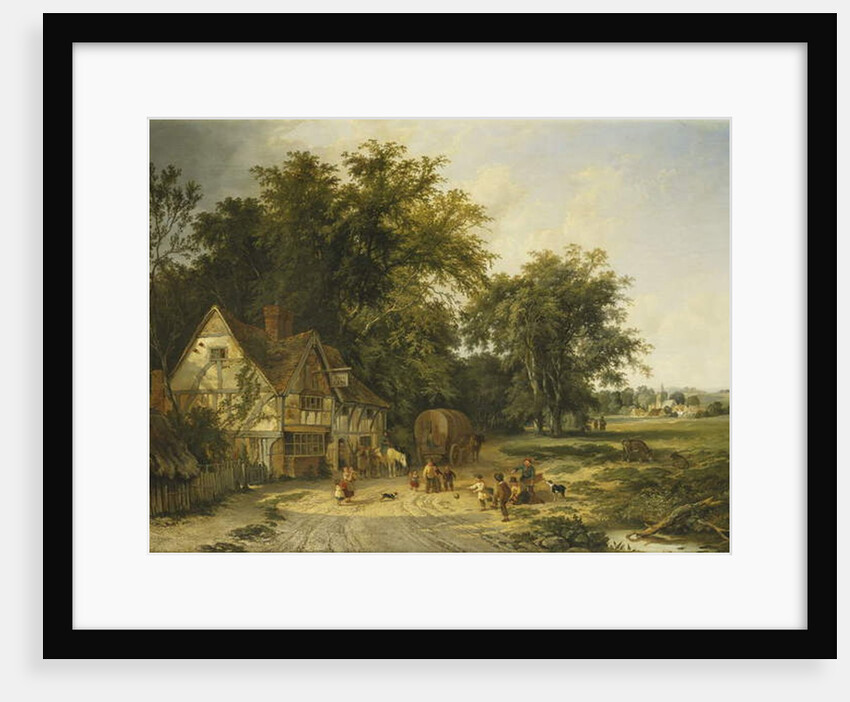 Playing Football Outside the Gun Inn, 1844 by Alfred Walter Williams