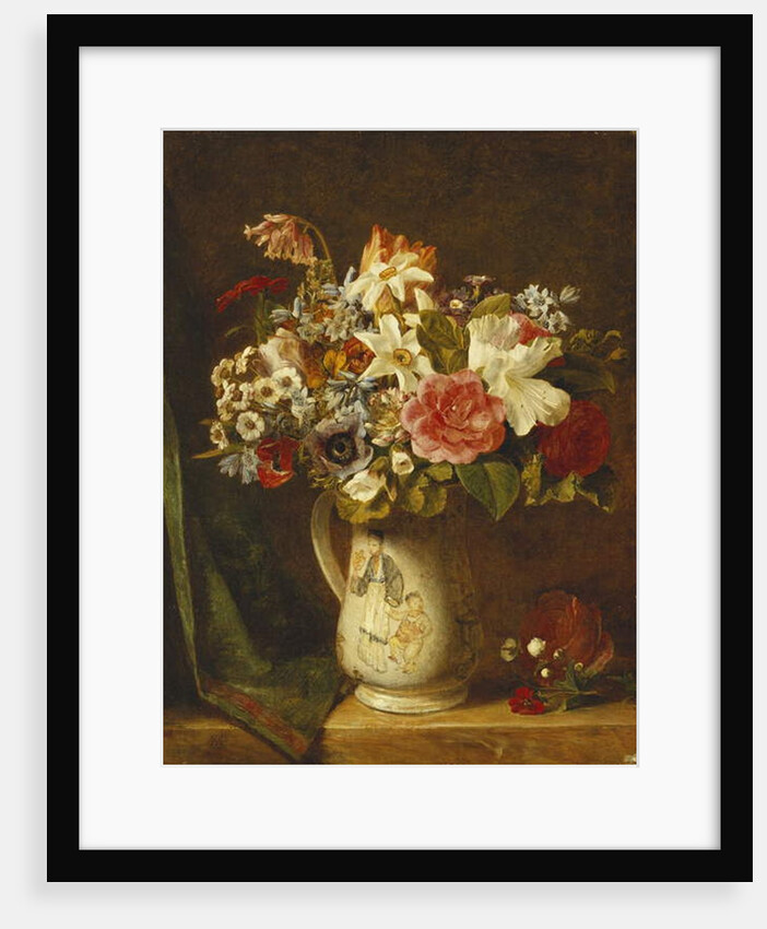 Roses, Narcissi and Other Flowers in a Vase by Alfred Morgan