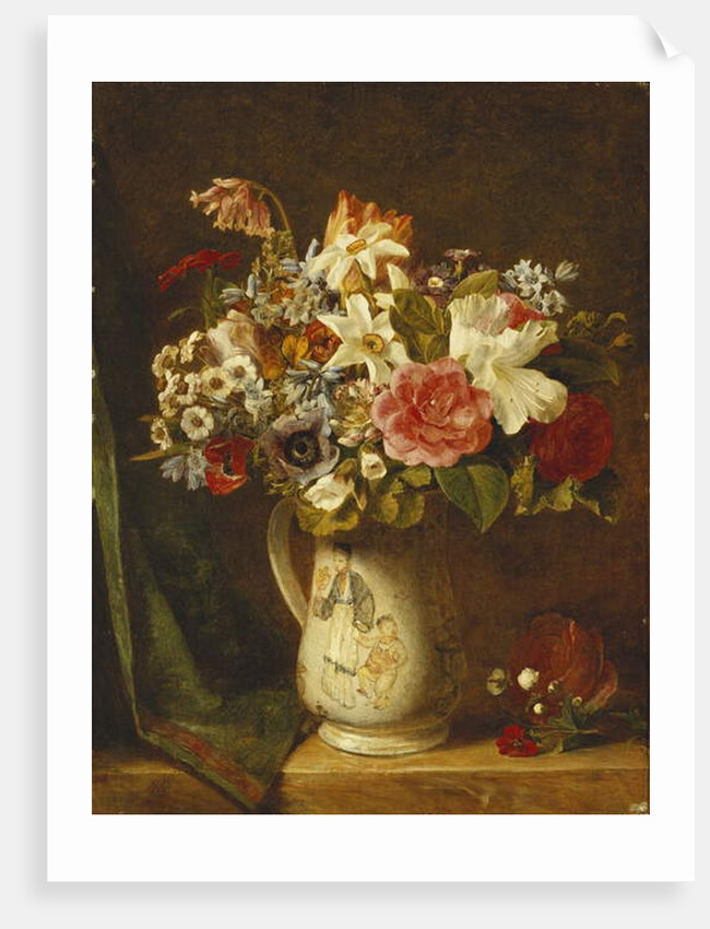 Roses, Narcissi and Other Flowers in a Vase by Alfred Morgan