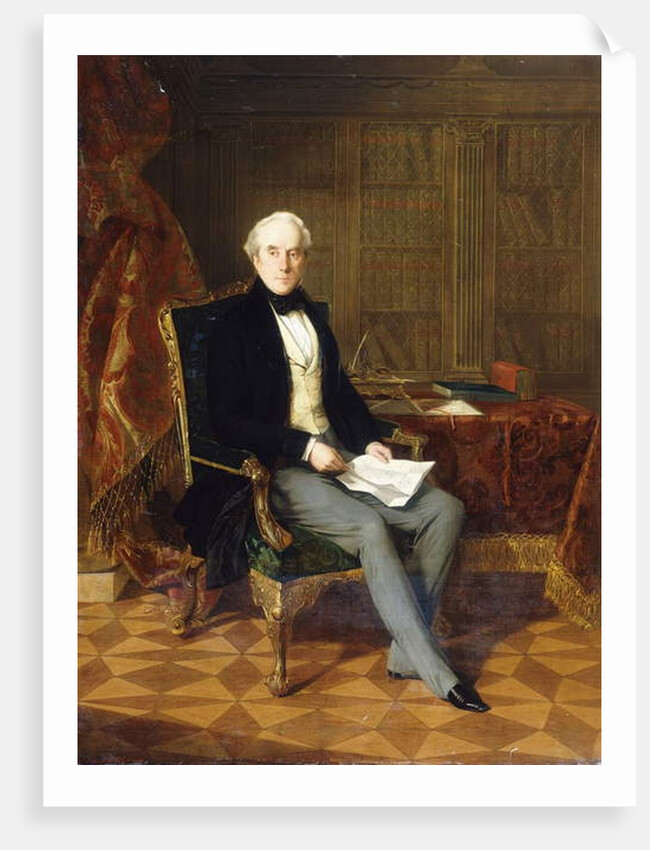 Portrait of Henry Pelham-Clinton, K.G., 4th Duke of Newcastle, Holding a Document, in His Study, 1850 by Henry Nelson O'Neil
