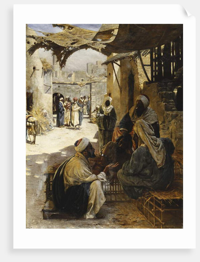 Arabs Conversing in a Village Street, 1894 by Rudolf Der G. Swoboda