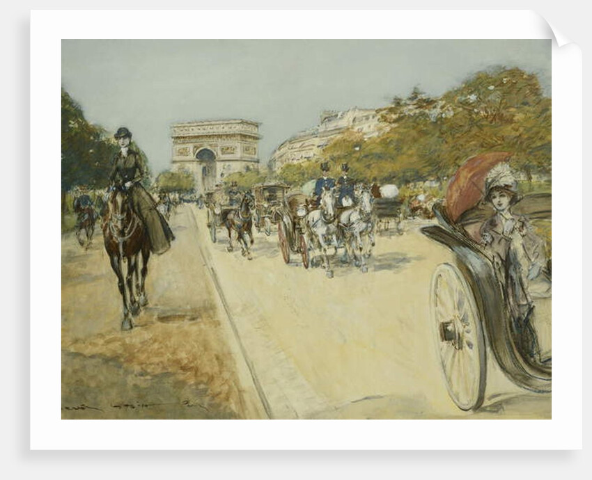 Elegant Figures Before the Arc de Triomphe, Paris by Georges Stein