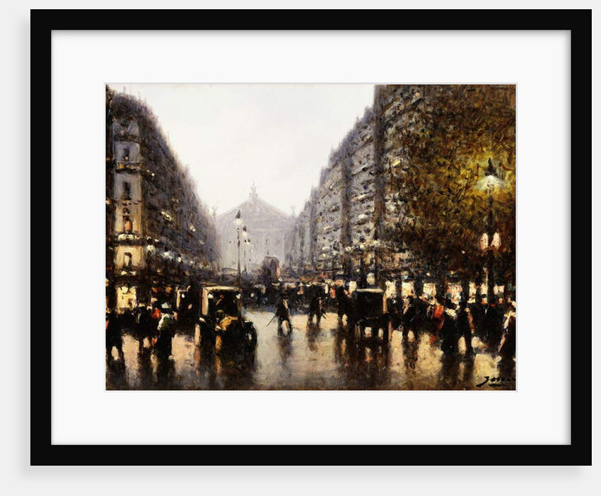 A Street Scene, Paris by Gaspar Miro Lleo