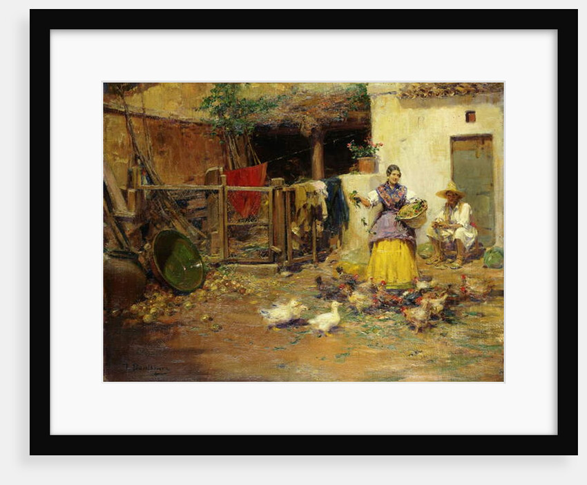 Feeding the Chickens, by Jose Benlliure y Gil