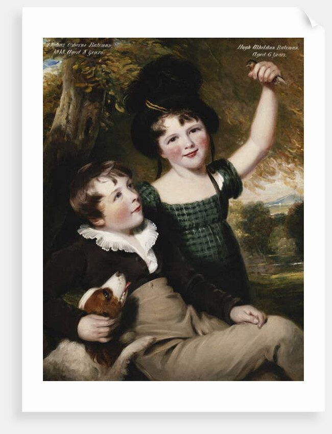 Portrait of Thomas Osborne Bateman, Aged 8, with his Brother, Hugh Athelstan, Aged 6, 1818 by Thomas Barber