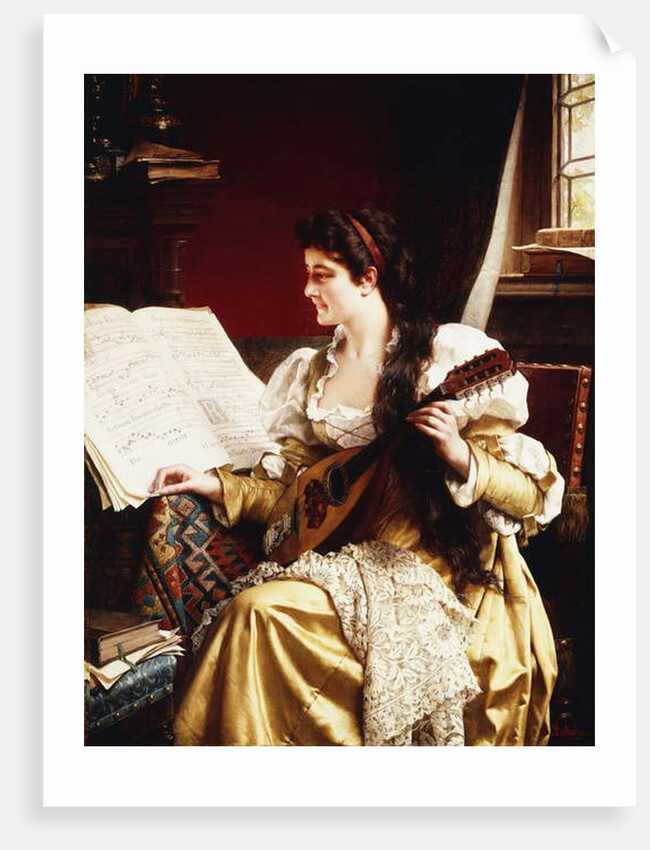 Lady with a Mandolin by Gerard Portielje