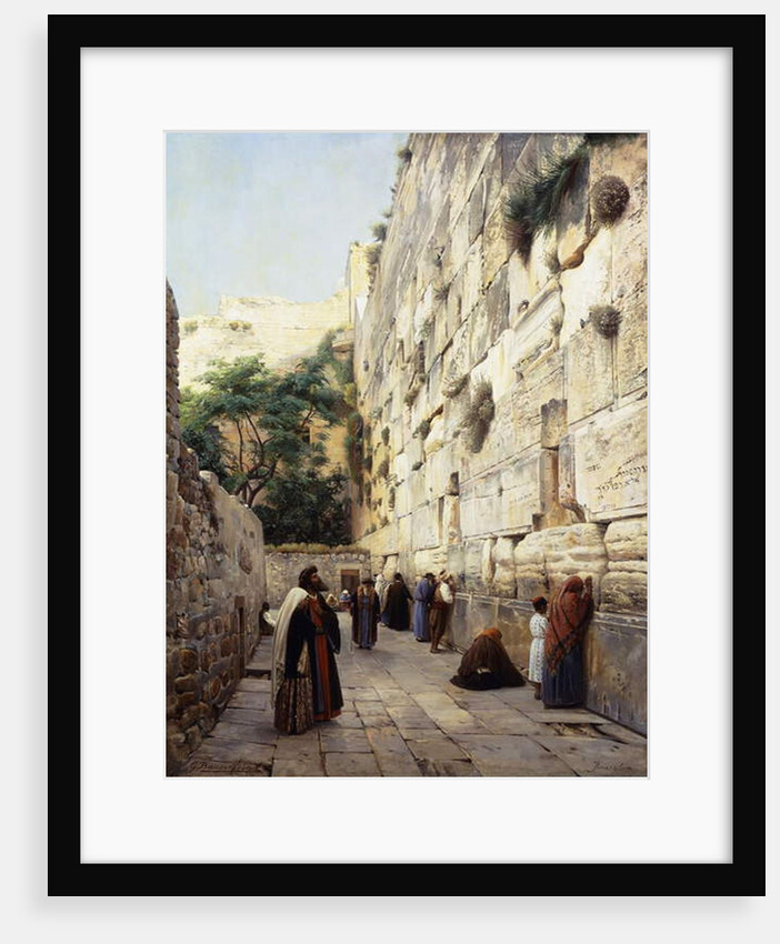 Praying at the Western Wall, Jerusalem by Gustave Bauernfeind