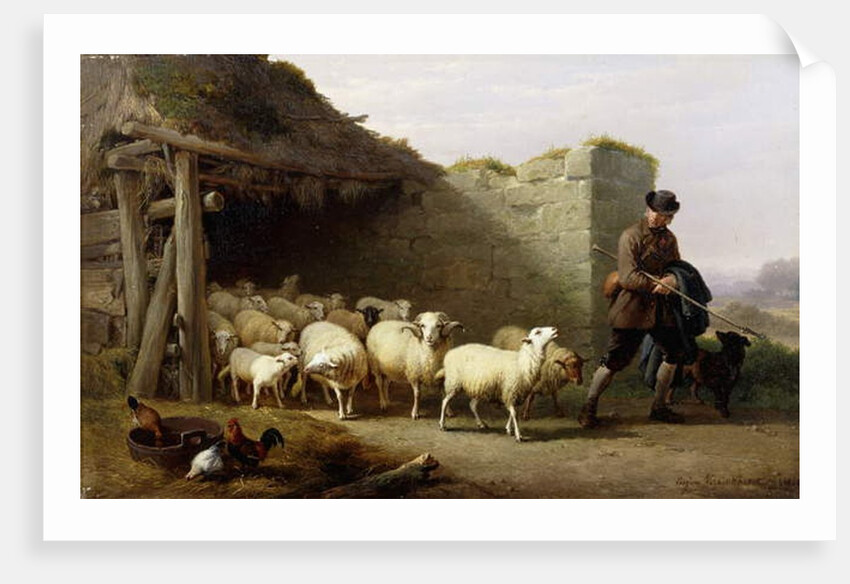 A Shepherd and his Flock, 1862 by Eugene Joseph Verboeckhoven