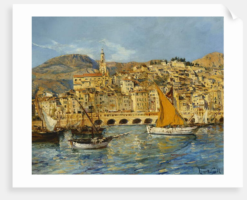 Menton Harbour by Laurent Lucien Gsell