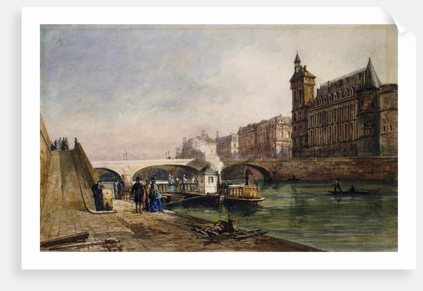 On the Seine, Paris by Georges Francois Guiaud