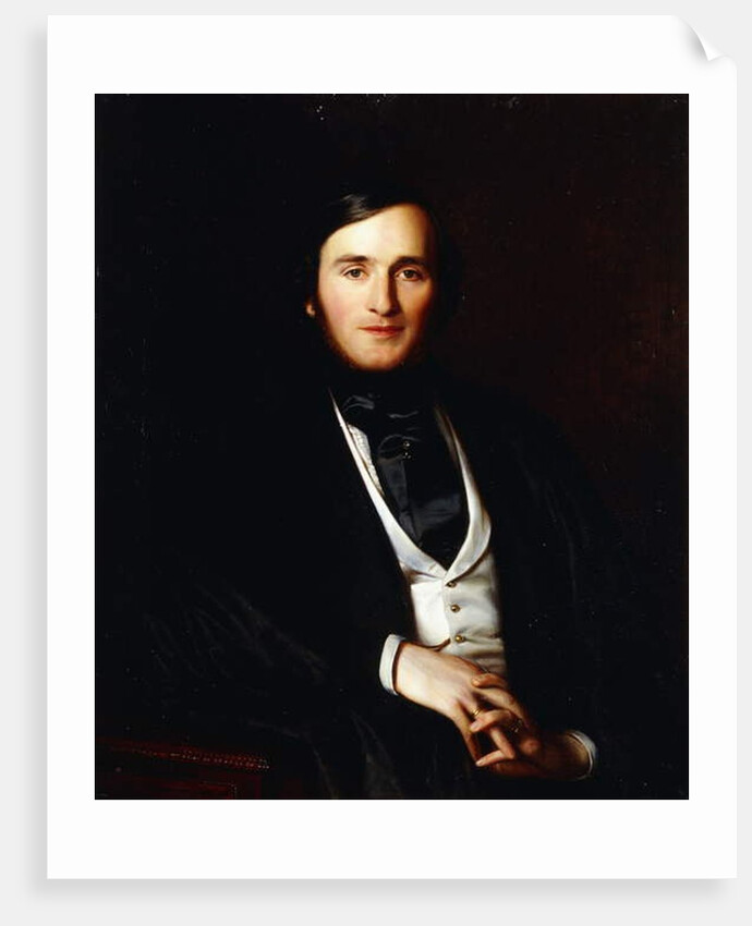 Portrait of the Composer Richard Wagner, standing half length, wearing Academic Robes, 1843 by Ernst August Becker