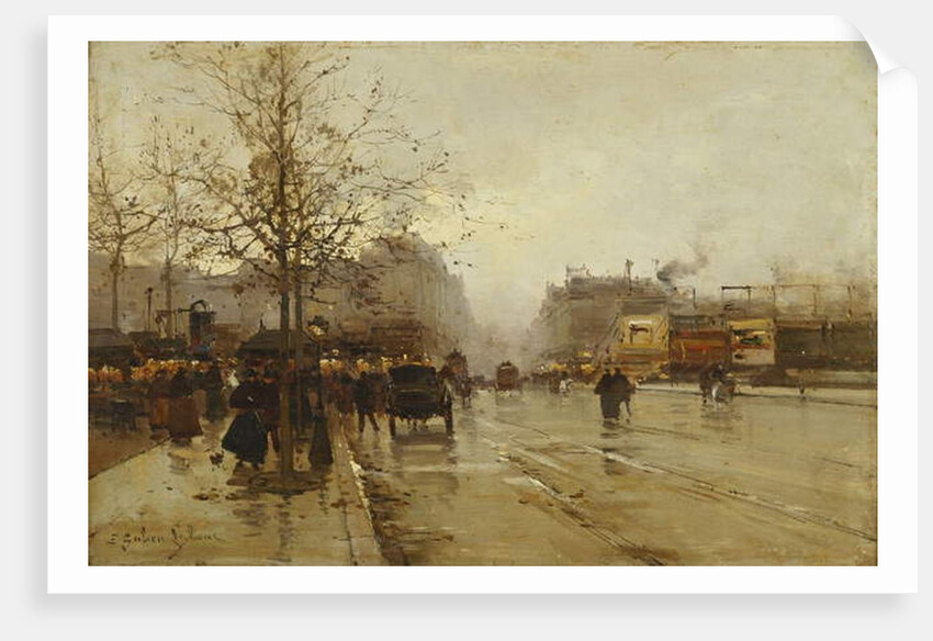 Les Boulevards, Paris, by Eugene (1854-1941) Galien-Laloue