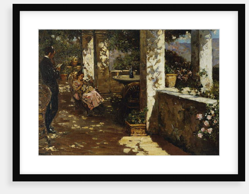 Resting on the Terrace by Luigi Rossi